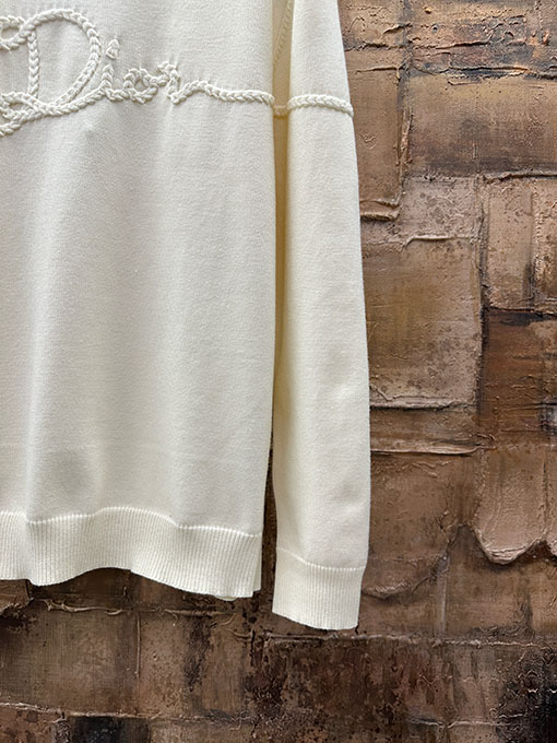 ディオール ケーブル編みのレタードセーター