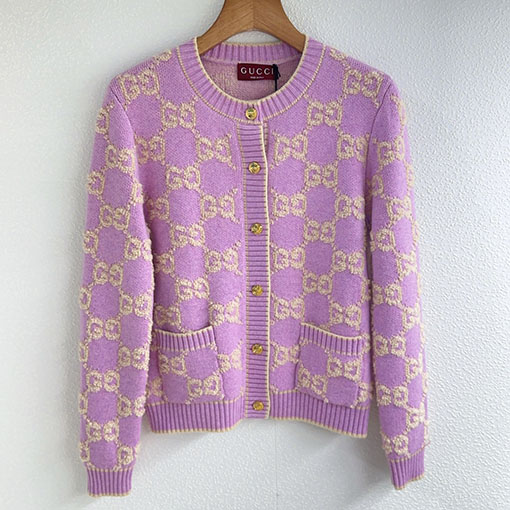 グッチコピー 新作ラウンドネックジャカードニットカーディガン