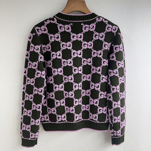 グッチコピー 新作ラウンドネックジャカードニットカーディガン