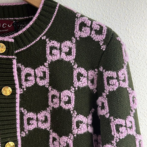 グッチコピー 新作ラウンドネックジャカードニットカーディガン