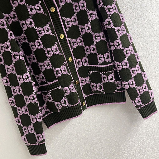 グッチコピー 新作ラウンドネックジャカードニットカーディガン