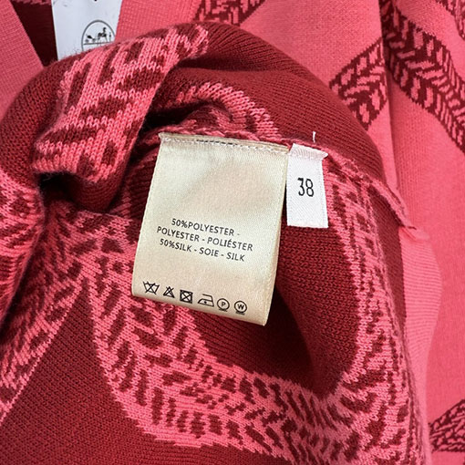 エルメス チェーンバックル付きカラーブロックニットカーディガン