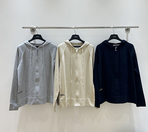 ディオールスーパーコピー バック刺繍レターバタフライニットフードカーディガン