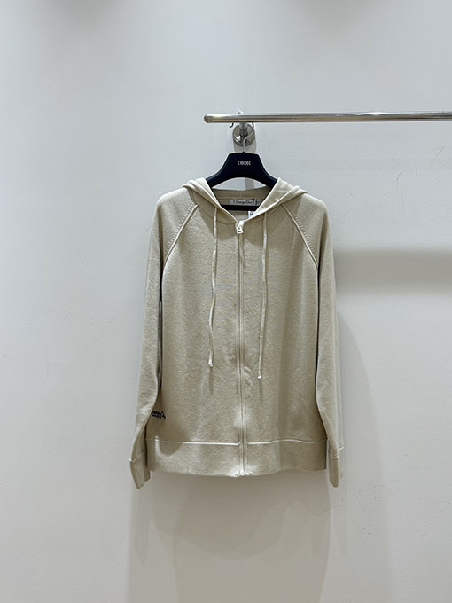 ディオールスーパーコピー バック刺繍レターバタフライニットフードカーディガン