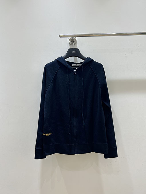 ディオールスーパーコピー バック刺繍レターバタフライニットフードカーディガン