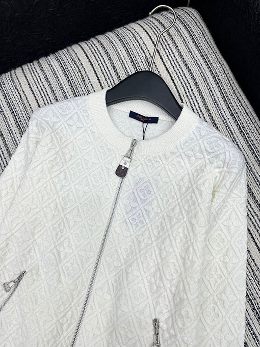 ルイヴィトンコピー ジッパー付きジャカードニットカーディガン