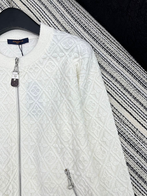 ルイヴィトンコピー ジッパー付きジャカードニットカーディガン