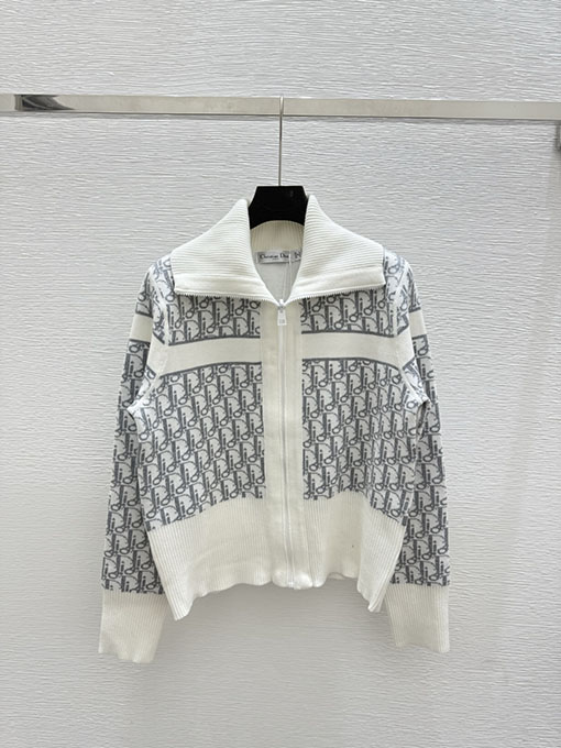 ディオール モノグラム両面カラーニット長袖カーディガン