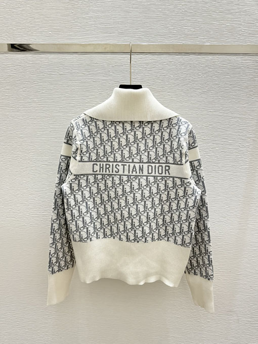 ディオール モノグラム両面カラーニット長袖カーディガン