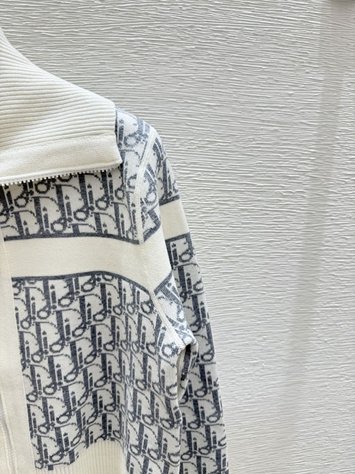 ディオール モノグラム両面カラーニット長袖カーディガン