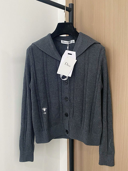 ディオール クラシックなケーブルニットのセーラーカラーセーター