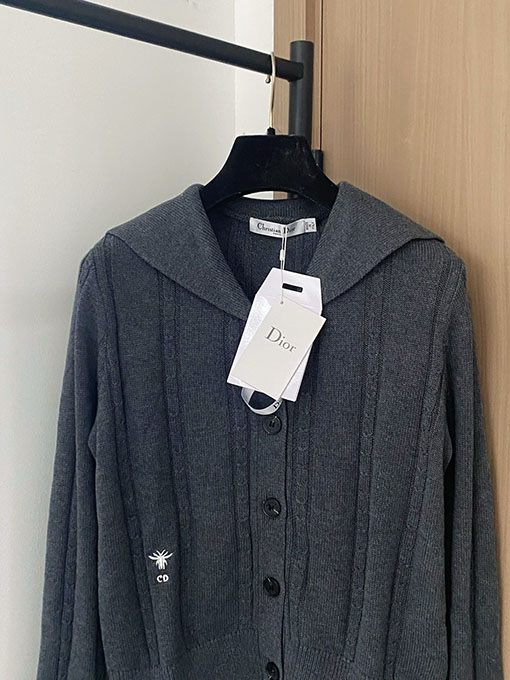 ディオール クラシックなケーブルニットのセーラーカラーセーター