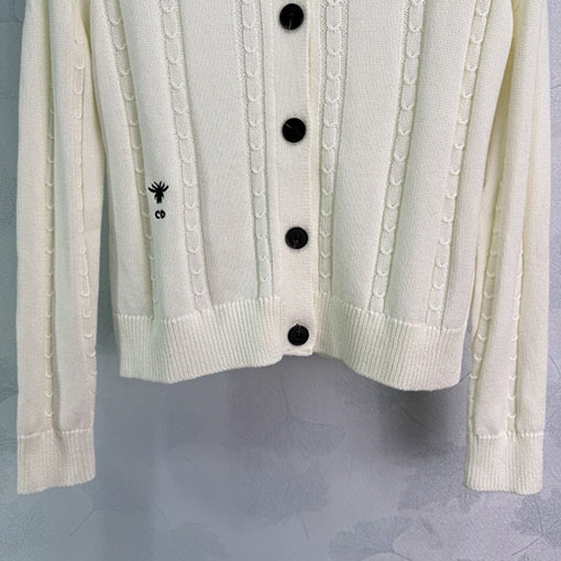 ディオール クラシックなケーブルニットのセーラーカラーセーター