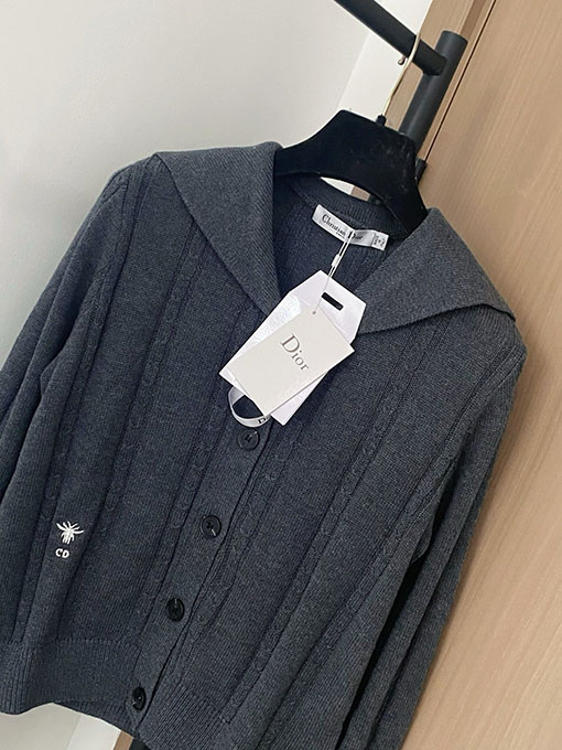 ディオール クラシックなケーブルニットのセーラーカラーセーター