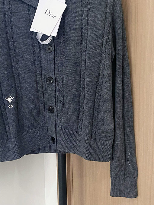 ディオール クラシックなケーブルニットのセーラーカラーセーター