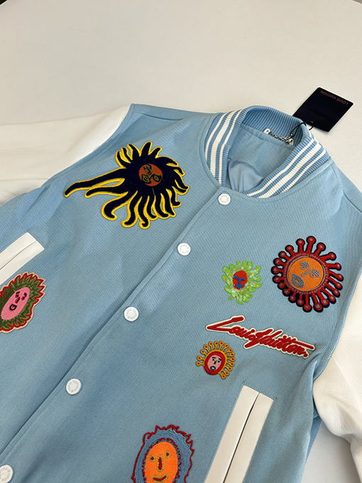 ルイヴィトン 草間彌生コラボレーション サンフィッシュレーベル ベースボールジャケット