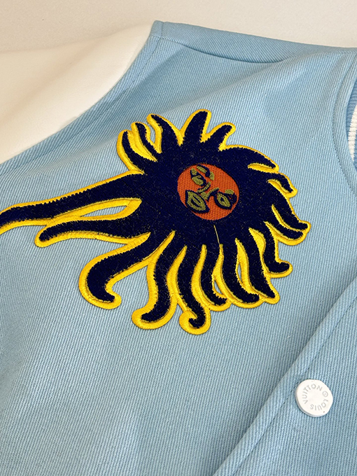 ルイヴィトン 草間彌生コラボレーション サンフィッシュレーベル ベースボールジャケット