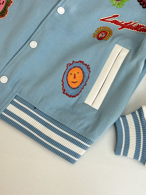 ルイヴィトン 草間彌生コラボレーション サンフィッシュレーベル ベースボールジャケット