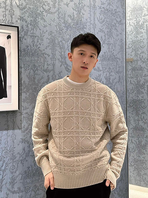 ディオール カシミア生地のカナージュニットセーター