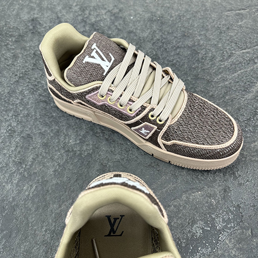 ルイヴィトン LV Trainer ラフィア風染めのレトロなバスケットボールシューズ