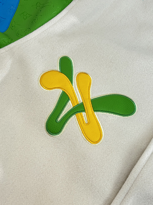 ルイヴィトン カラーブロックのドナルドダック刺繍りベースボールジャケット