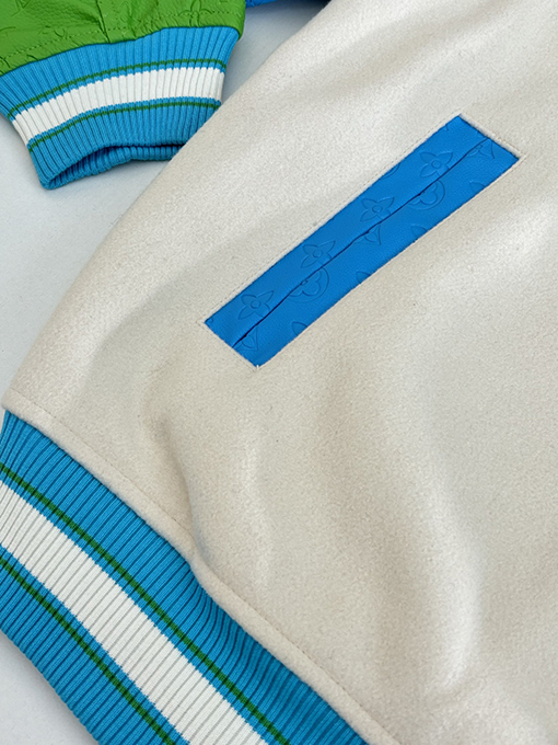 ルイヴィトン カラーブロックのドナルドダック刺繍りベースボールジャケット