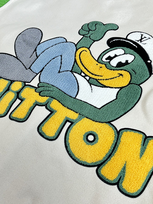 ルイヴィトン カラーブロックのドナルドダック刺繍りベースボールジャケット