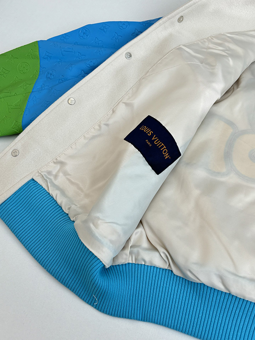 ルイヴィトン カラーブロックのドナルドダック刺繍りベースボールジャケット