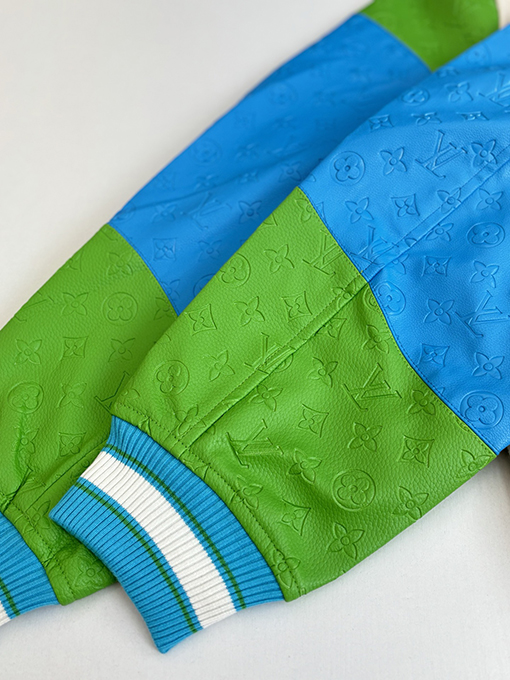 ルイヴィトン カラーブロックのドナルドダック刺繍りベースボールジャケット