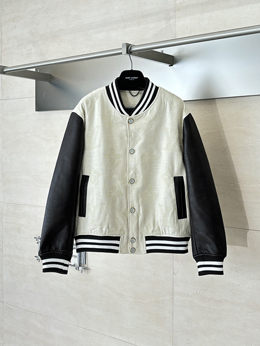 ルイヴィトン パールボタンモノグラムパッチワークベースボールジャケット