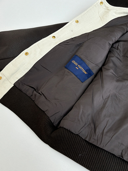 ルイヴィトン パールボタンモノグラムパッチワークベースボールジャケット