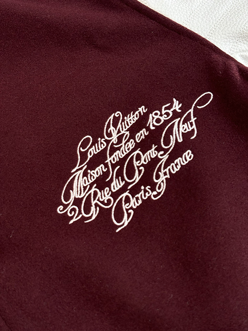 ルイヴィトン シグネチャーレター刺繍パッチワークベースボールジャケット