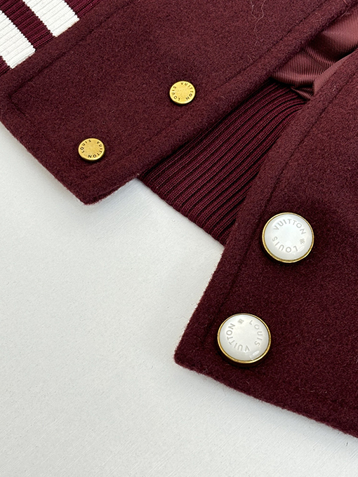 ルイヴィトン シグネチャーレター刺繍パッチワークベースボールジャケット