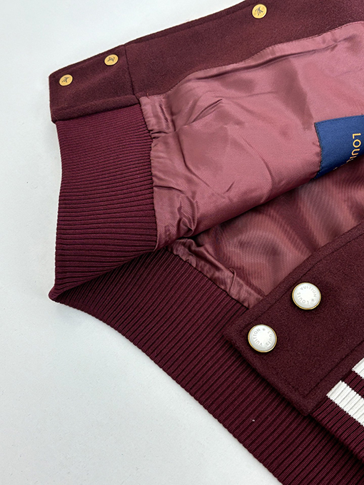 ルイヴィトン シグネチャーレター刺繍パッチワークベースボールジャケット