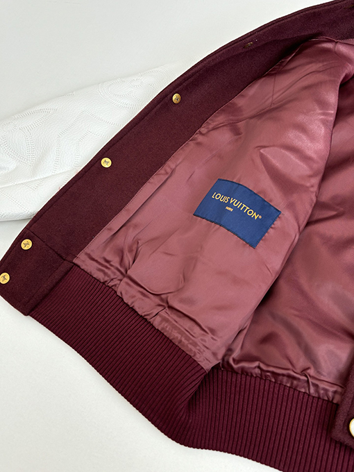 ルイヴィトン シグネチャーレター刺繍パッチワークベースボールジャケット