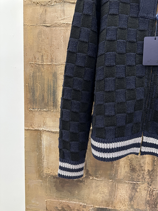 ルイヴィトン チェック柄チェーンニットカーディガン