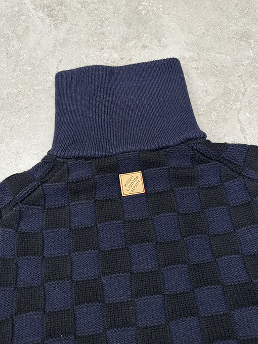 ルイヴィトン チェック柄チェーンニットカーディガン