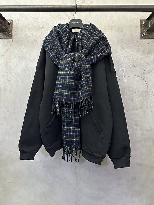 バレンシアガ ランウェイスタイルのダブルフード付き4袖フェイクツーピースフード付きジャケット