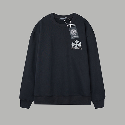 クロムハーツ 新モデルラインストーンアップリケクルーネックスウェットシャツ