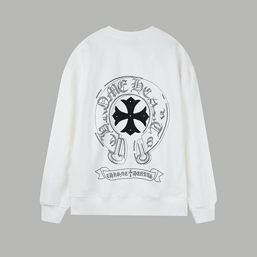 クロムハーツ 新モデルラインストーンアップリケクルーネックスウェットシャツ