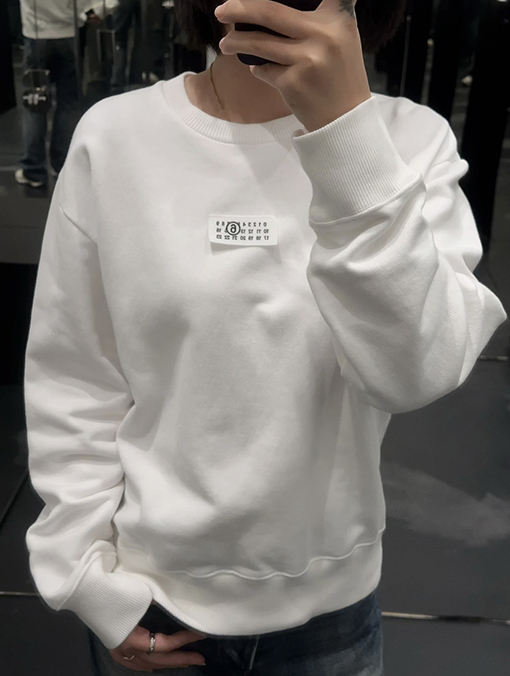 マルタンマルジェラ 外側ラベル付き長袖クルーネックスウェットシャツ