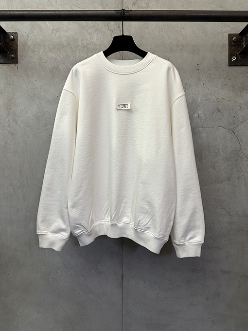 マルタンマルジェラ 外側ラベル付き長袖クルーネックスウェットシャツ