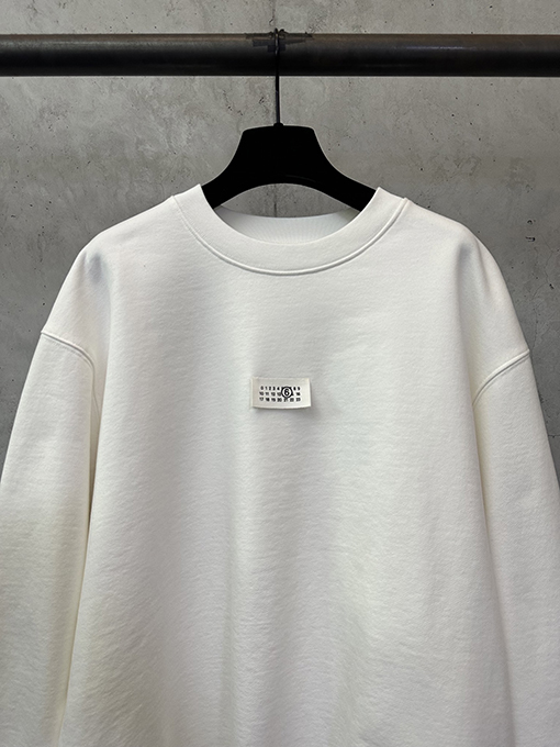 マルタンマルジェラ 外側ラベル付き長袖クルーネックスウェットシャツ