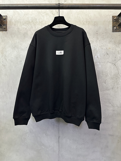 マルタンマルジェラ 外側ラベル付き長袖クルーネックスウェットシャツ