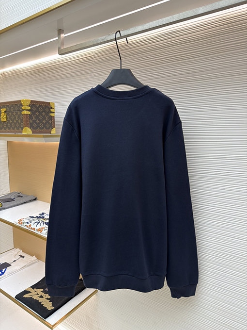 モンクレール クルーネックの長袖フェードラベルコットンスウェットシャツ