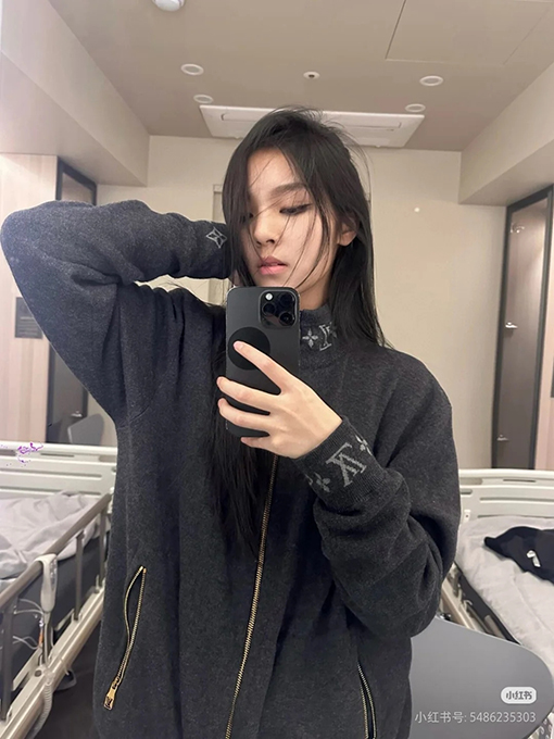 ルイヴィトン ウールニットプリントスタンドカラーロングスリーブシャツ