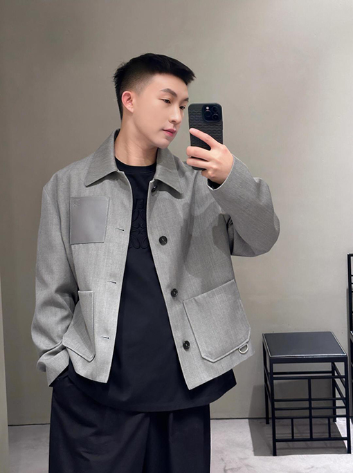 ロエベ シープスキンポケットスーツジャケット