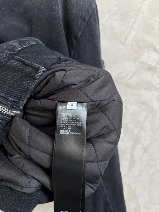 バレンシアガ bomber 新作のダメージウォッシュデニムコットンジャケット