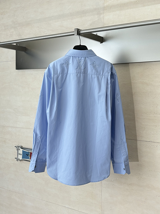 ルイヴィトン ポプリン織り文字プリント長袖シャツ