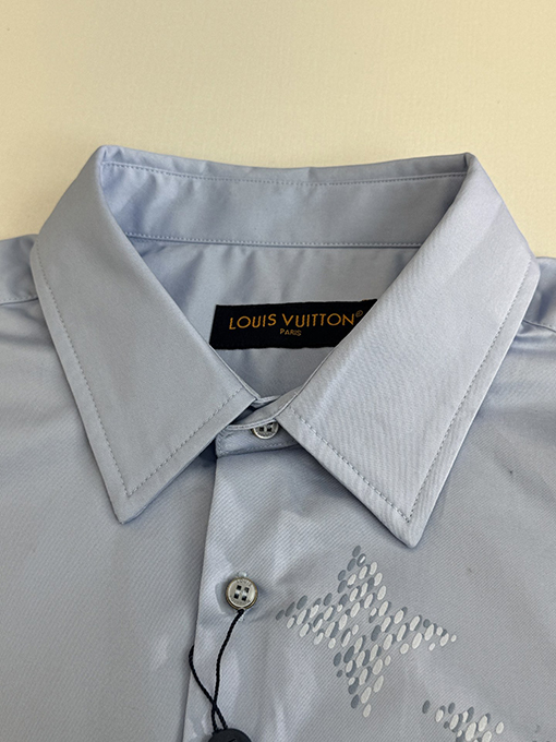 ルイヴィトン ポプリン織り文字プリント長袖シャツ